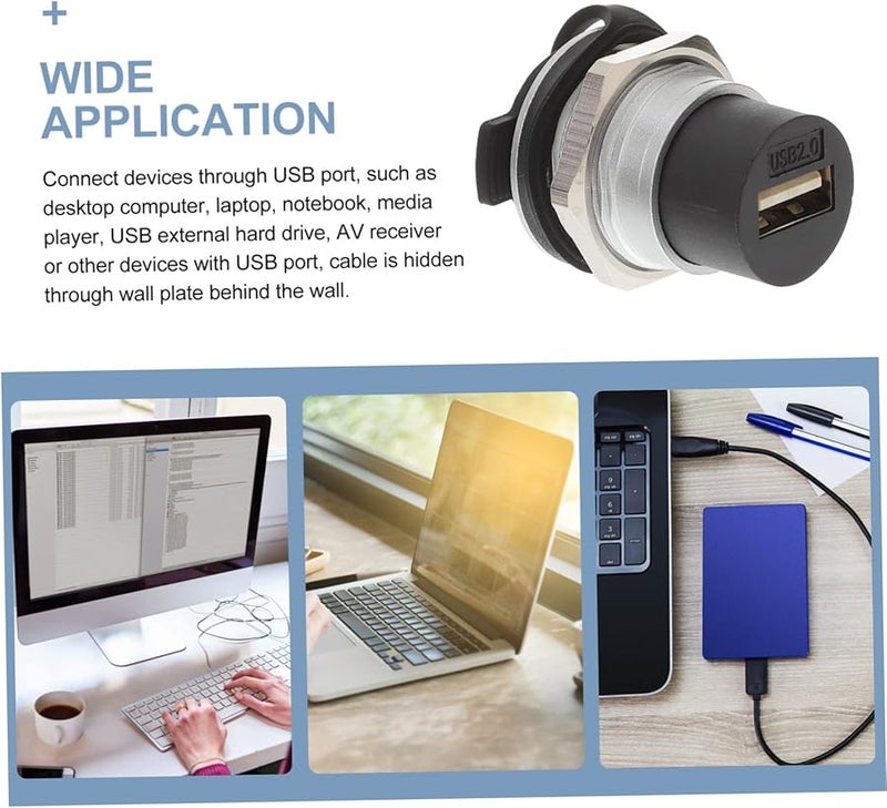 USB Panel Mount Connector Female to Female Extension Flush Mount Design High Speed Data Transfer - Image 2
